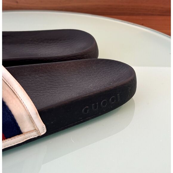 Authentic Gucci Web Ribbon Slides – Black Footbed – Size EU 37 - Picture 5 of 6